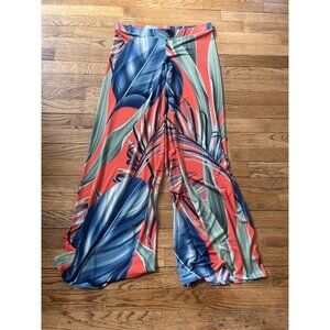 Eva Varro Baggy Leg Knit Pants Women’s Size M Pull On Elastic Waist Colorful